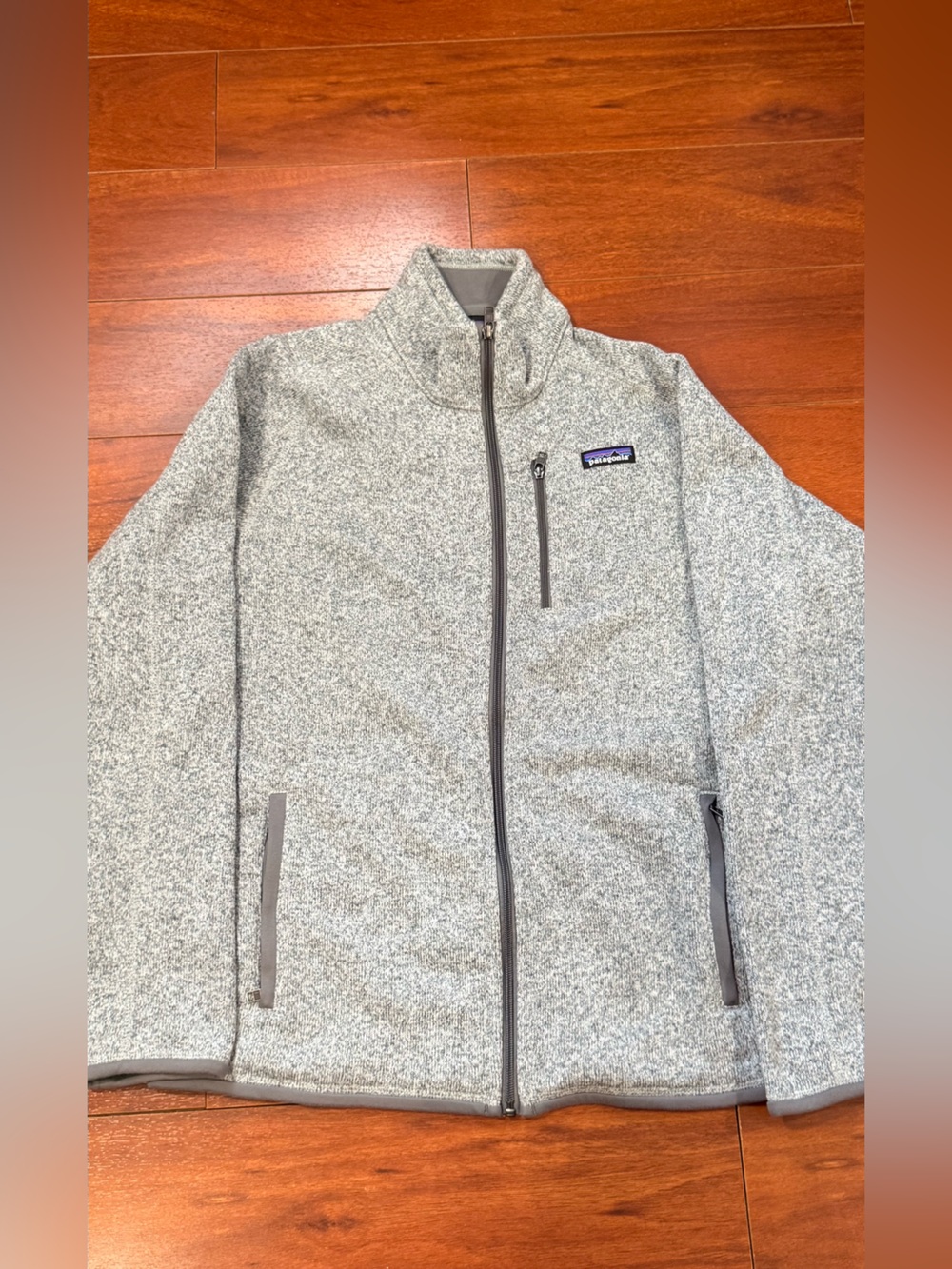 Patagonia Light Gray Heathered Full-Zip Fleece Jacket